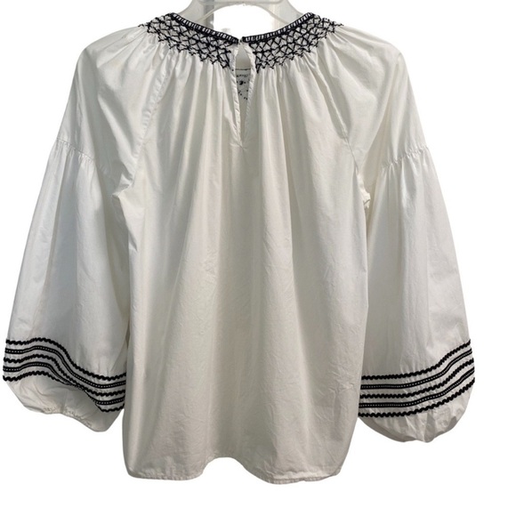 Joie Ghada Smocked Top Black and White Size Small - Picture 9 of 10